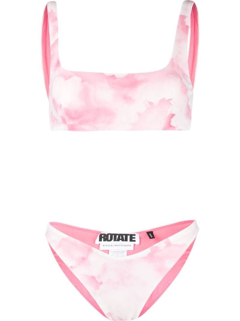 ROTATE BIRGER CHRISTENSEN logo-print tie-dye bikini - Pink von ROTATE BIRGER CHRISTENSEN