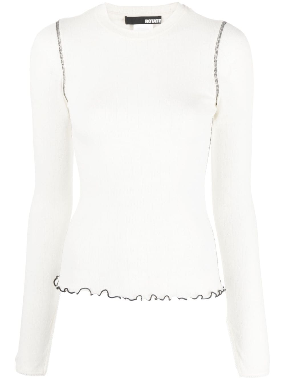 ROTATE BIRGER CHRISTENSEN pointelle long-sleeve T-shirt - White von ROTATE BIRGER CHRISTENSEN