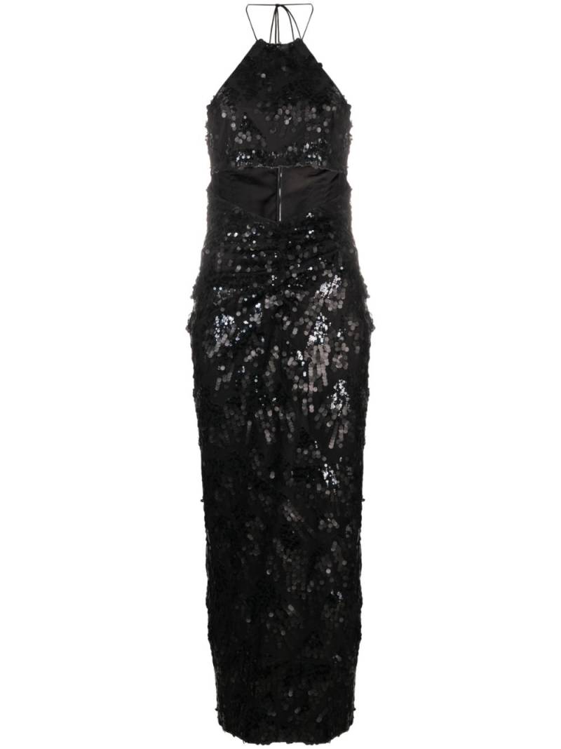 ROTATE BIRGER CHRISTENSEN sequinned halterneck midi dress - Black von ROTATE BIRGER CHRISTENSEN