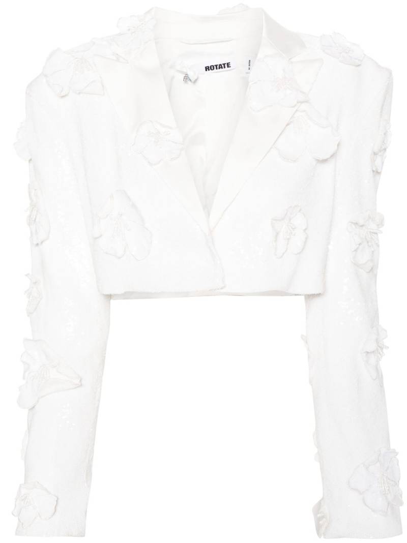 ROTATE BIRGER CHRISTENSEN sequinned cropped blazer - White von ROTATE BIRGER CHRISTENSEN