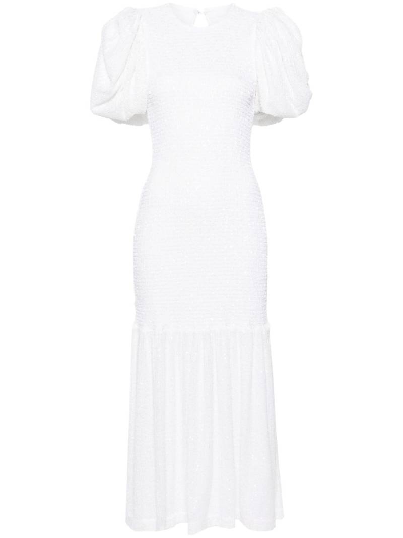 ROTATE BIRGER CHRISTENSEN sequinned puff-sleeve maxi dress - White von ROTATE BIRGER CHRISTENSEN