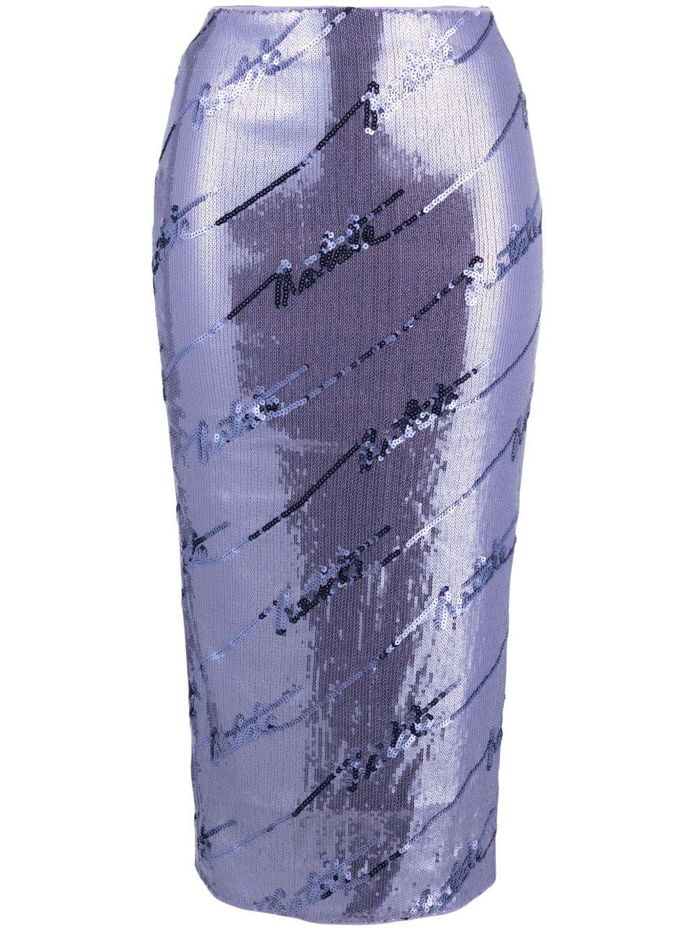 ROTATE BIRGER CHRISTENSEN sequinned midi skirt - Purple von ROTATE BIRGER CHRISTENSEN