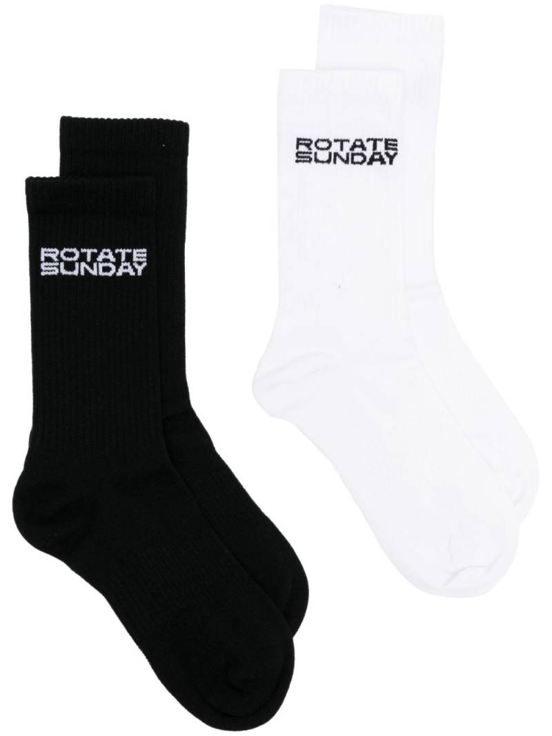 ROTATE BIRGER CHRISTENSEN two-pack logo-print socks - White von ROTATE BIRGER CHRISTENSEN