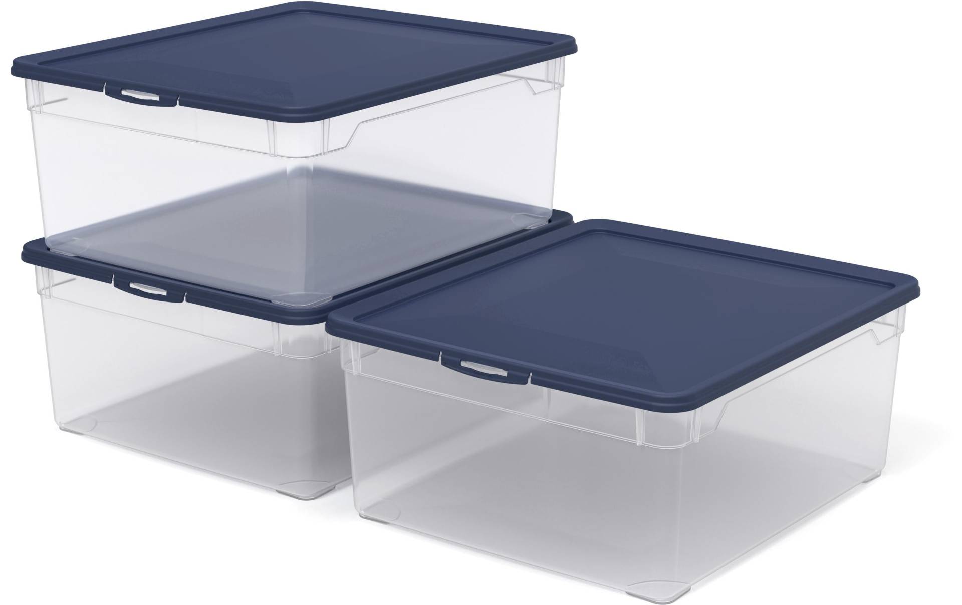 ROTHO Aufbewahrungsbox »CLEAR Blau, 3 tlg.«, (5 St.) von ROTHO