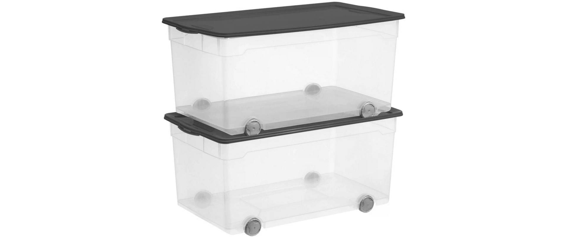 ROTHO Aufbewahrungsbox »Clear 2 Stück, Schwarz/Transparent« von ROTHO