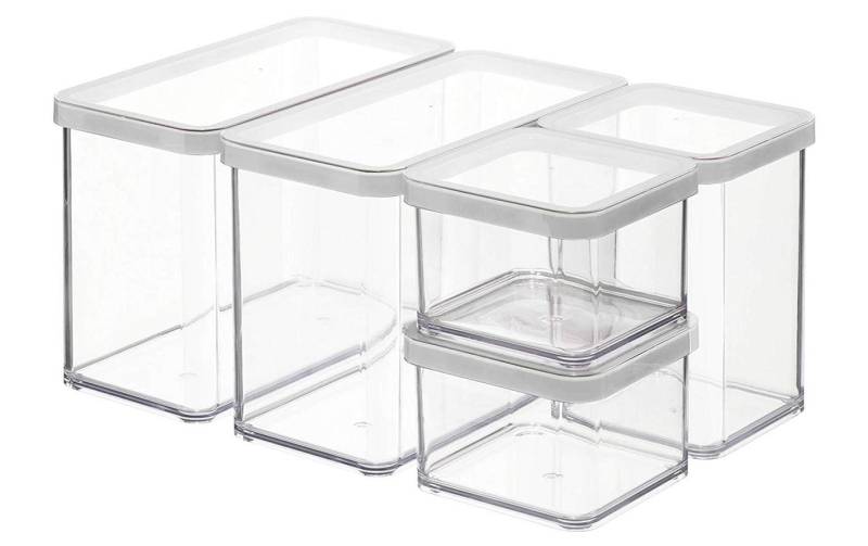 ROTHO Vorratsdose »Loft 5-teilig, 45326 l, Transparent/Weiss«, (5 tlg.) von ROTHO