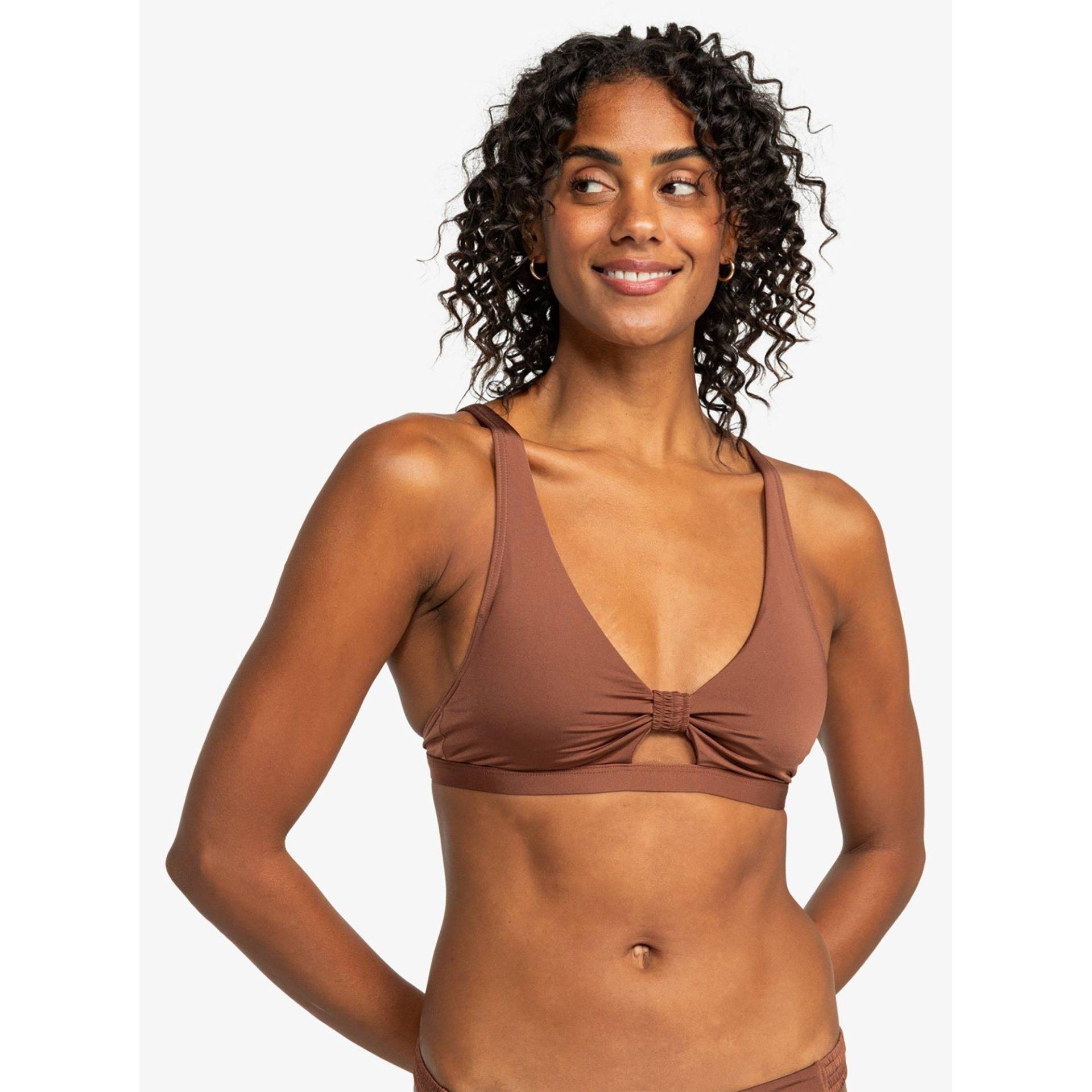 Bikini Oberteil, Sport Damen Braun L von ROXY