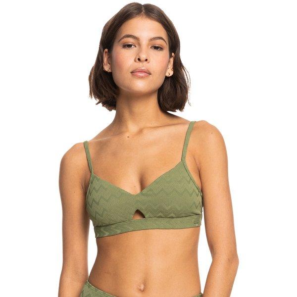 Bikini Oberteil, Sport Damen Olivegrün L von ROXY