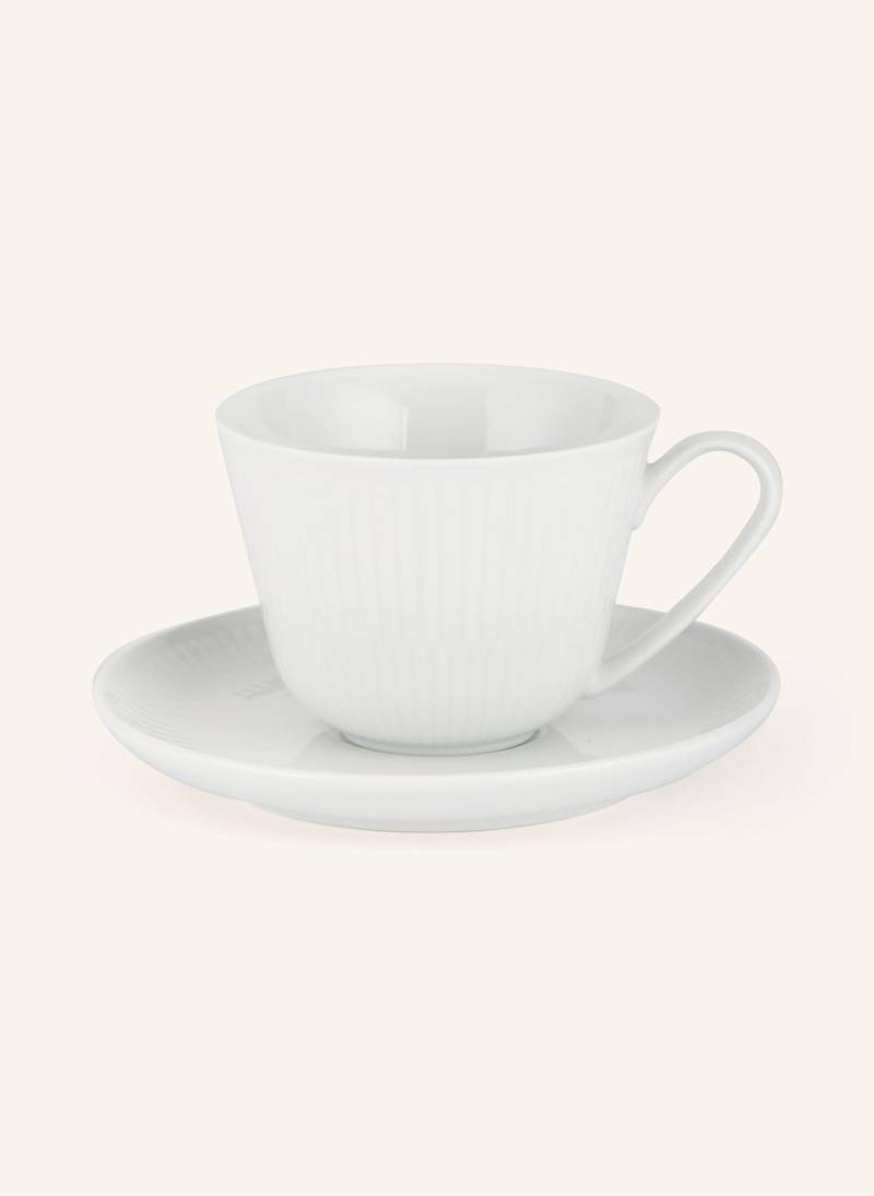 Royal Copenhagen Kaffeetasse White Fluted Mit Untertasse weiss von ROYAL COPENHAGEN