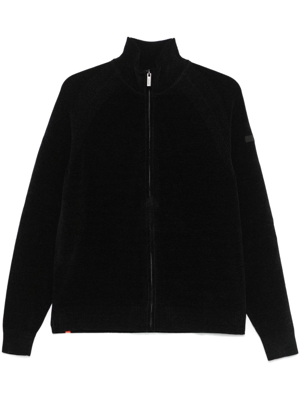 RRD velvet-finish zip-up cardigan - Black von RRD