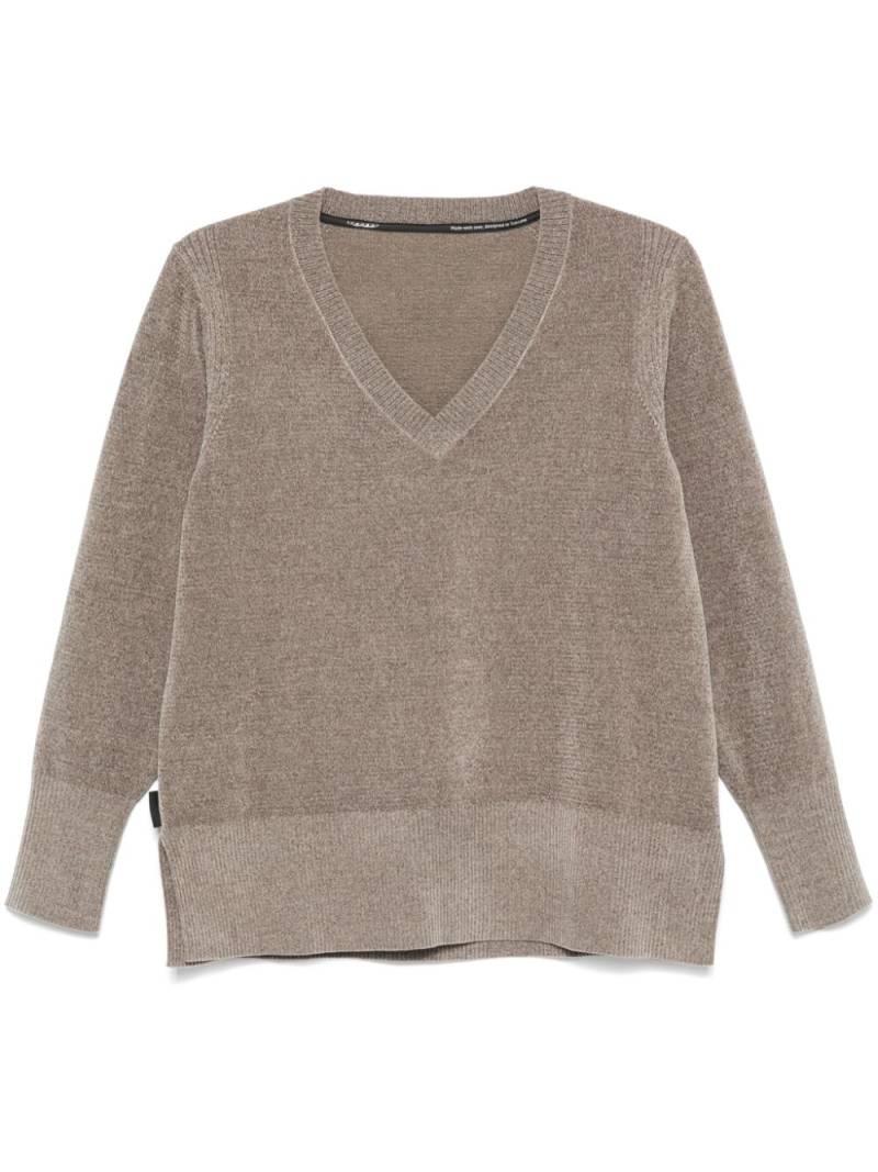 RRD velvet v-neck sweater - Grey von RRD