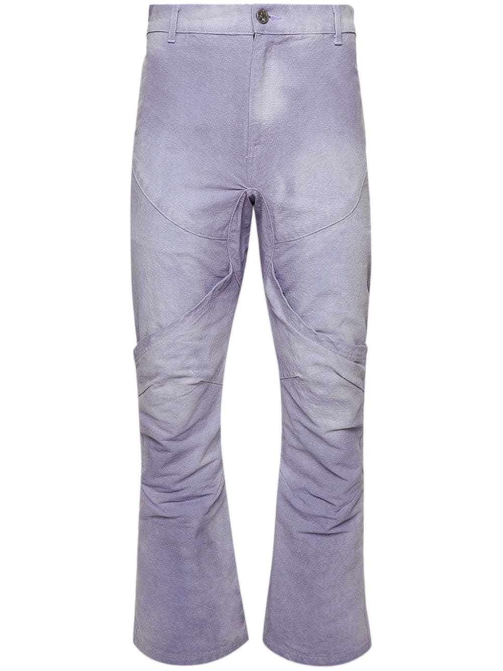 RRR123 canvas straight-leg trousers - Purple