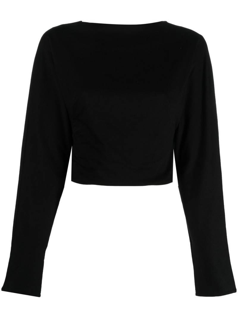 RTA V-neck long-sleeve cropped top - Black von RTA