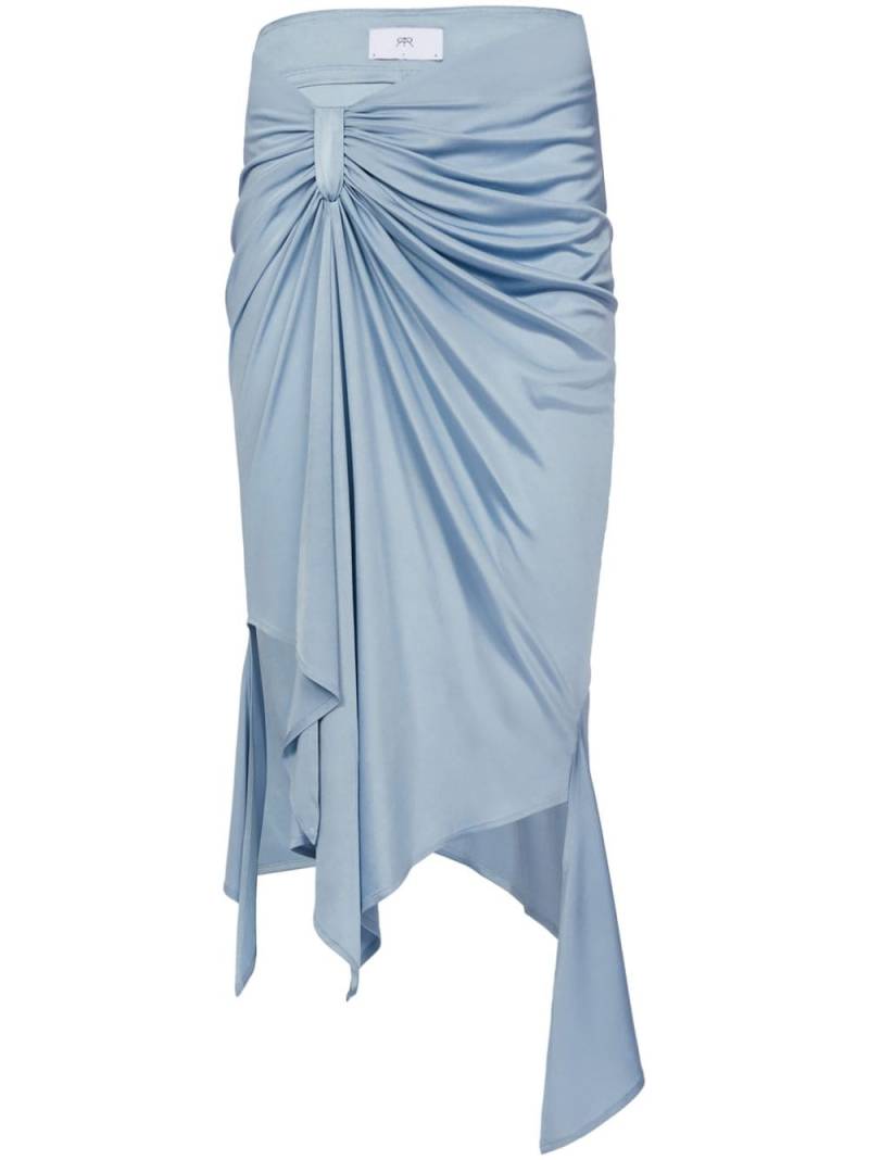 RTA asymmetric-design draped jersey skirt - Blue von RTA