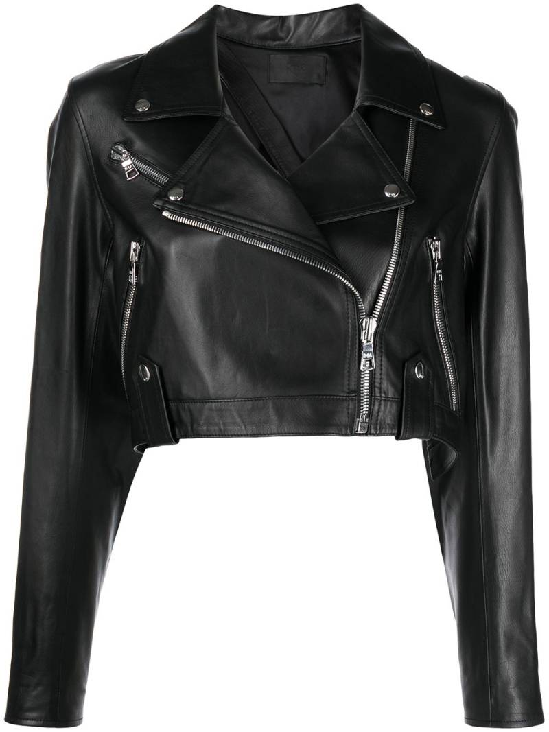 RTA cropped backless biker jacket - Black von RTA