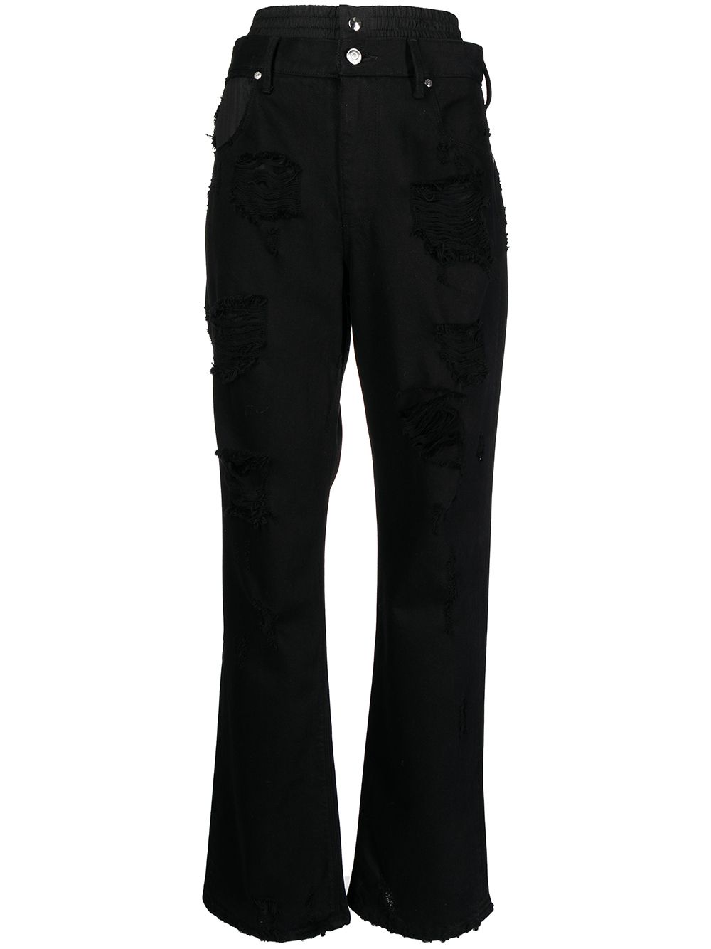 RTA distressed double-waistband jeans - Black von RTA
