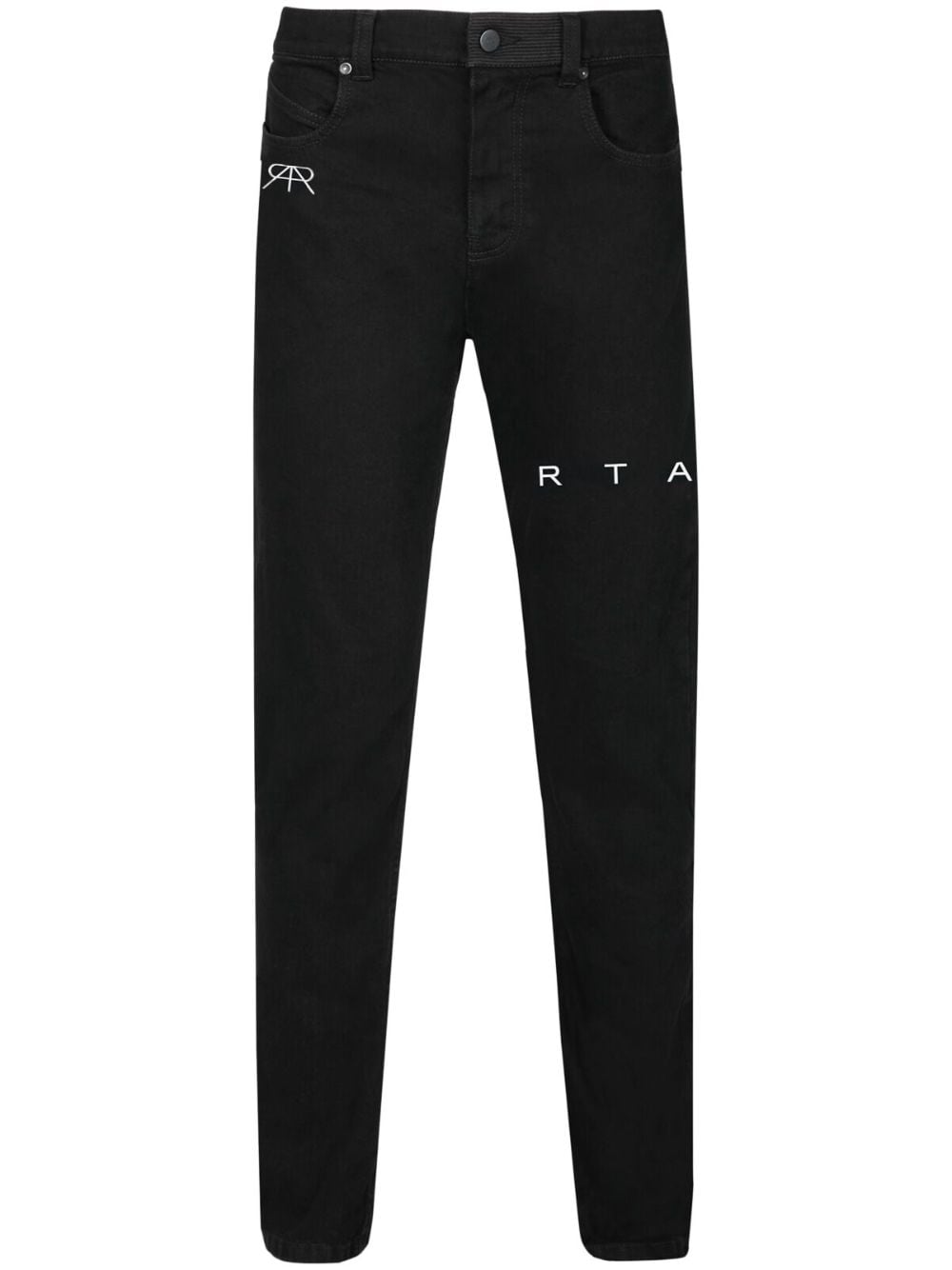RTA logo-embroidered slim-cut jeans - Black von RTA