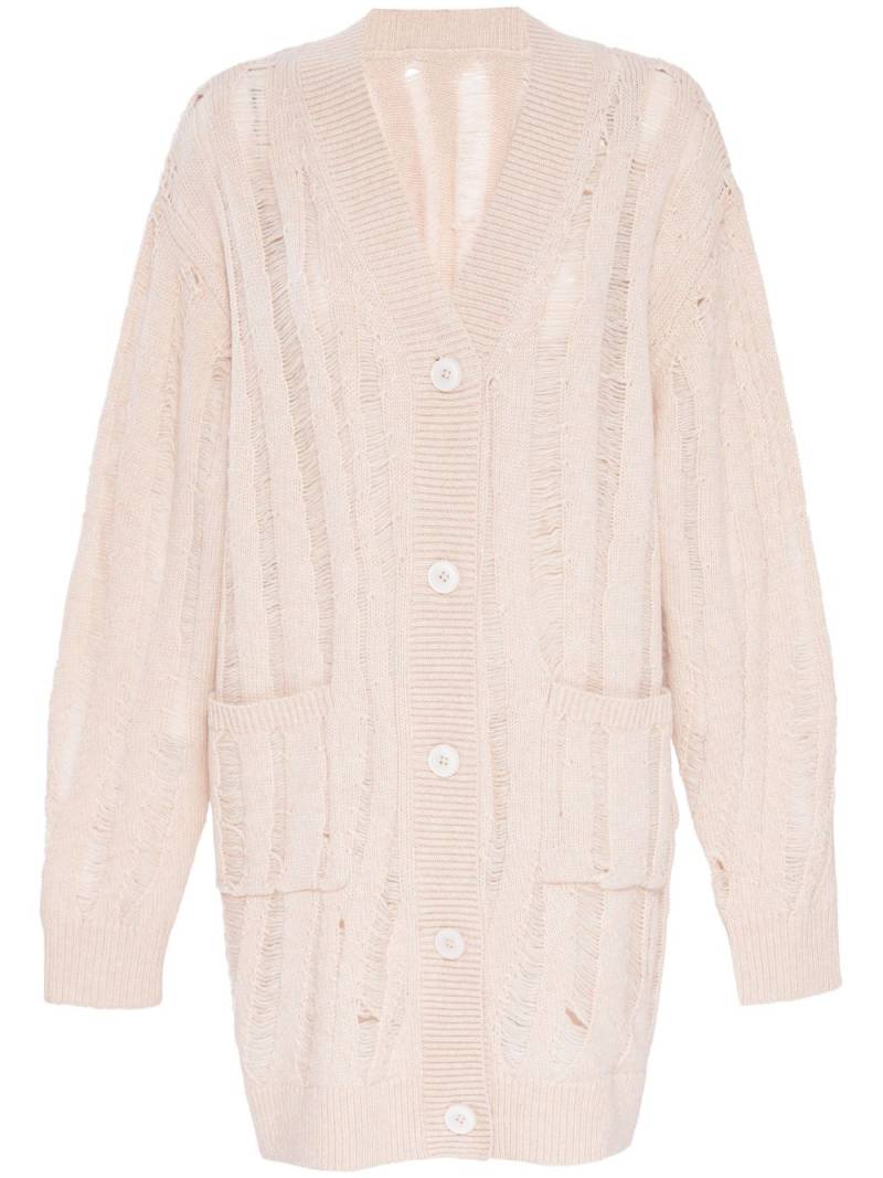 RTA wool-cashmere blend long cardigan - Neutrals von RTA