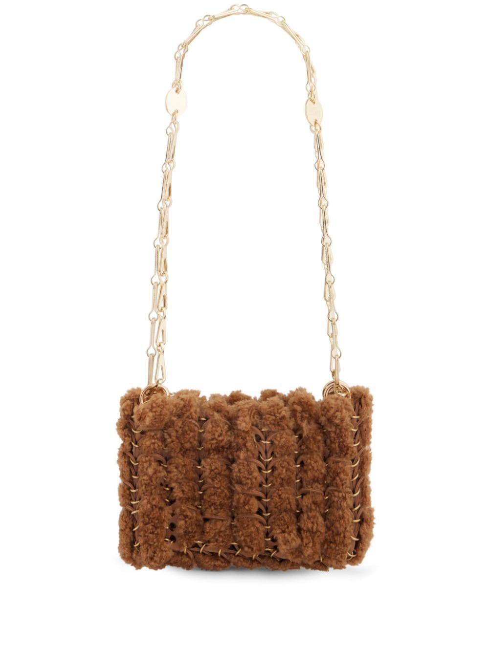 Rabanne 1969 Nano shearling shoulder bag - Brown von Rabanne