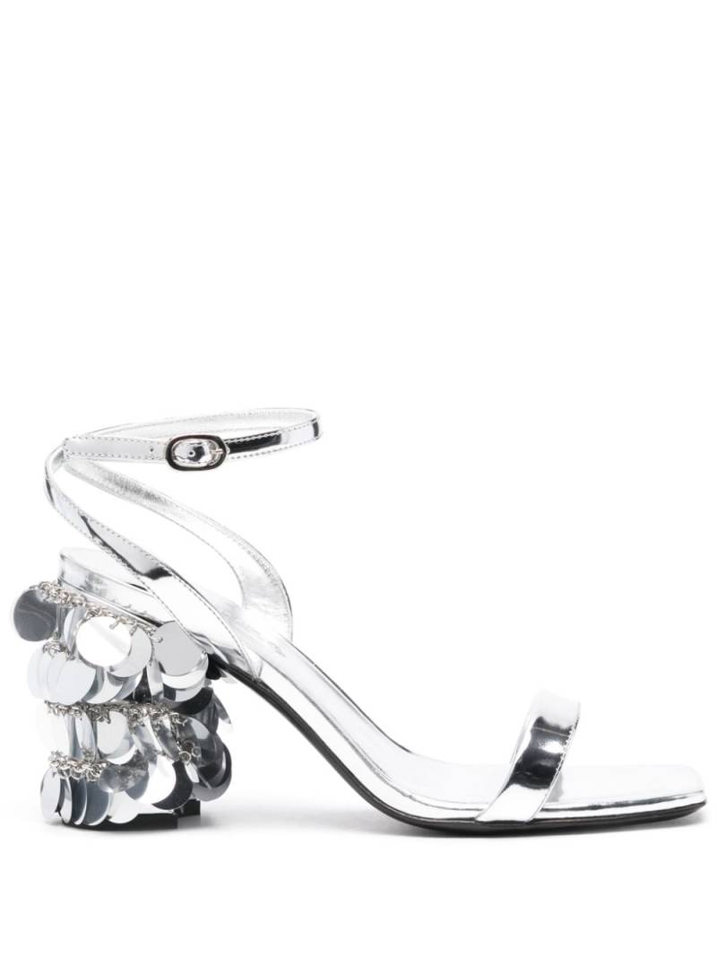 Rabanne 95mm paillette-embellished sandals - Silver von Rabanne