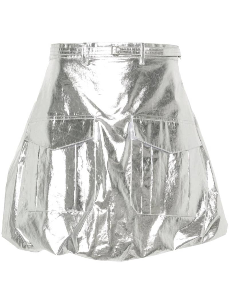 Rabanne A-line metallic mini skirt - Silver von Rabanne