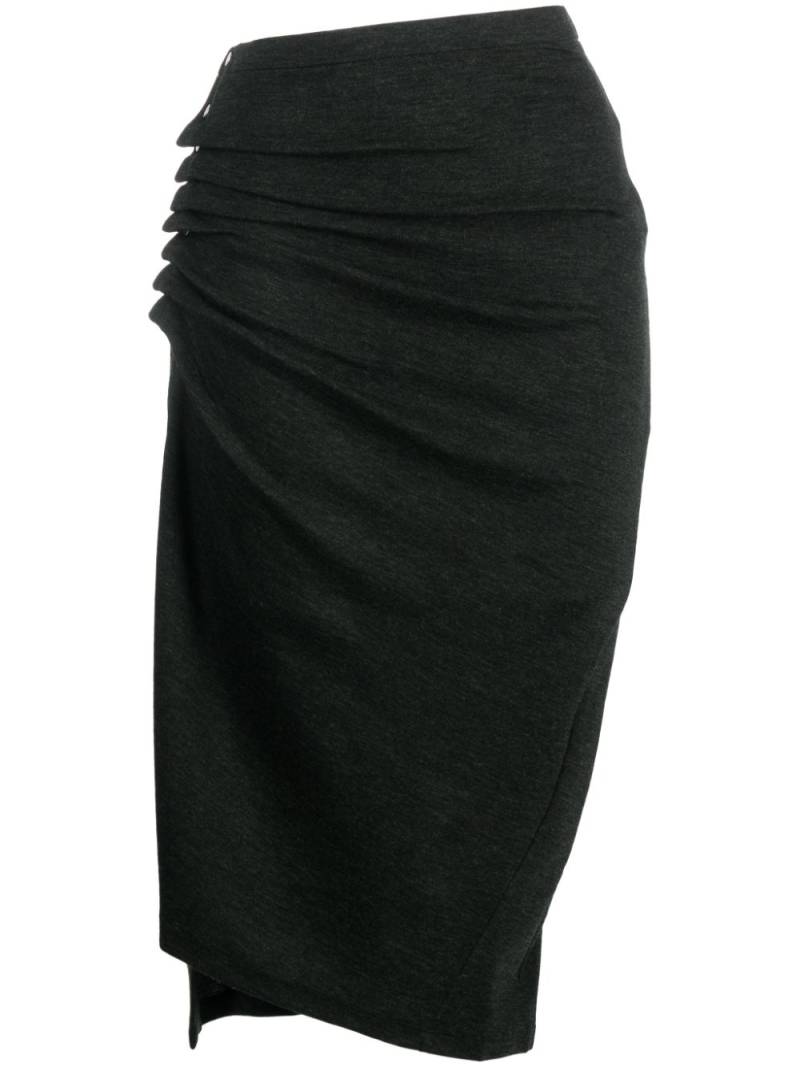 Rabanne asymmetric gathered midi skirt - Green von Rabanne