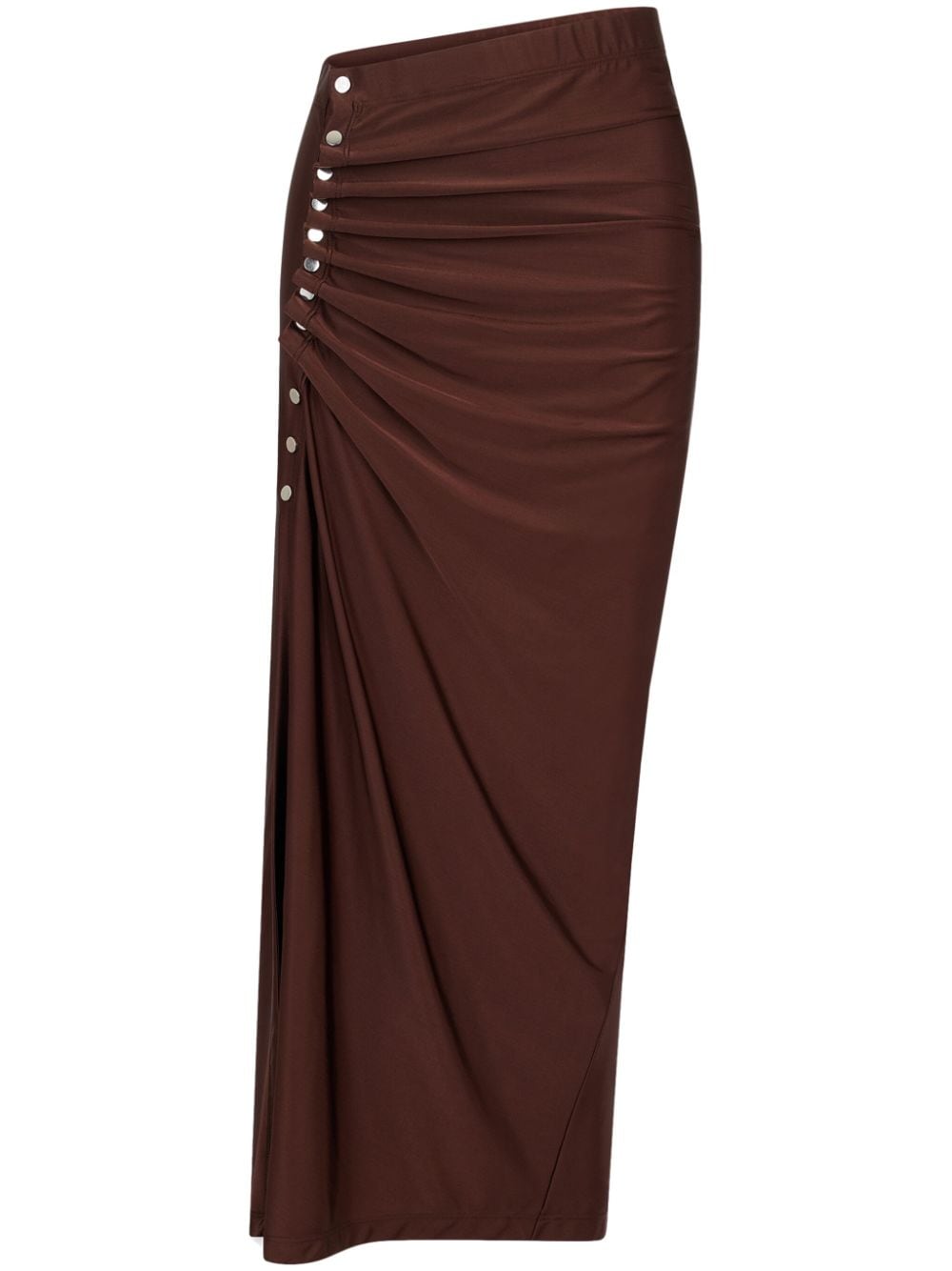 Rabanne asymmetric high-waist maxi skirt - Brown von Rabanne