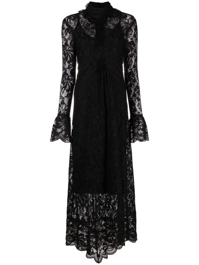 Rabanne asymmetric lace maxi dress - Black von Rabanne