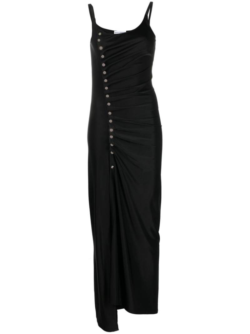 Rabanne asymmetric satin maxi dress - Black von Rabanne