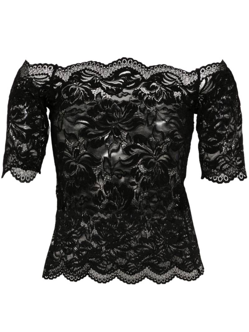 Rabanne bardot-collar lace top - Black von Rabanne