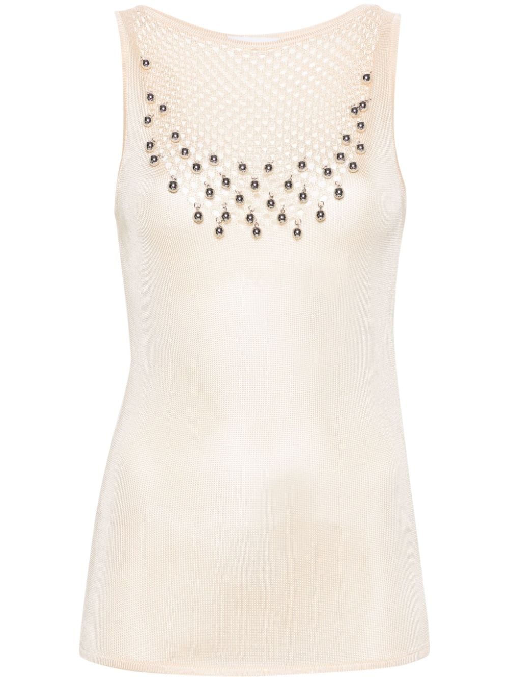 Rabanne bead-embellished knitted top - Neutrals von Rabanne