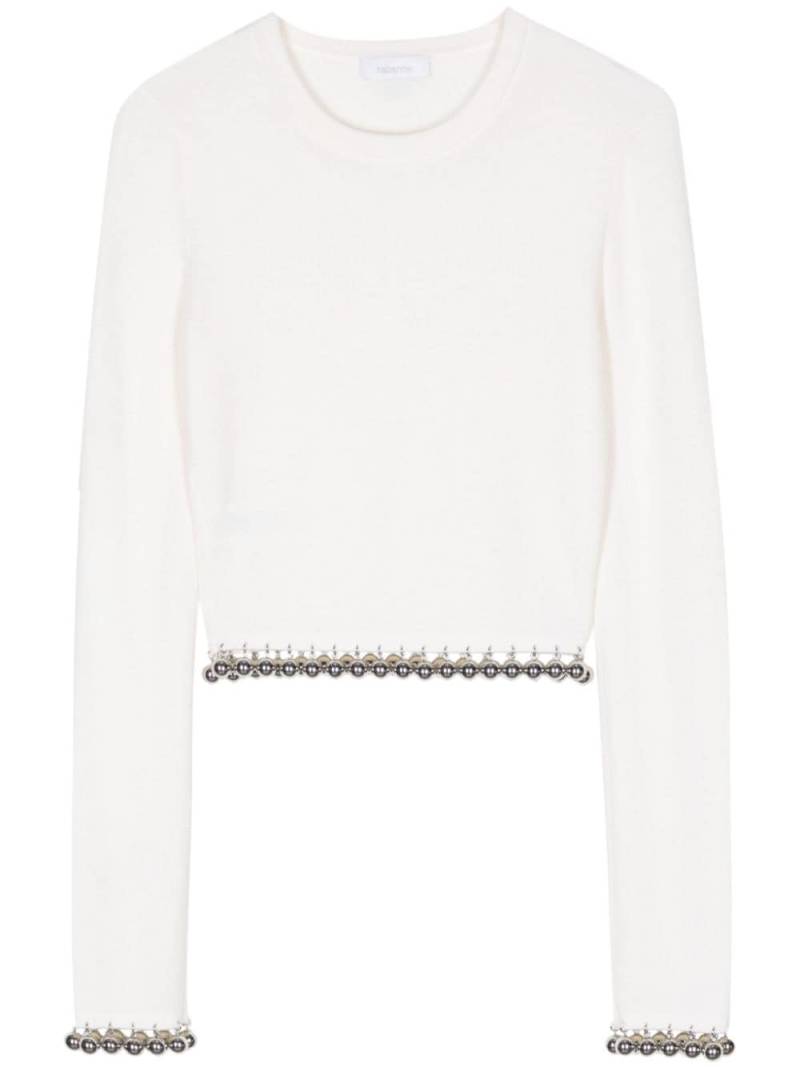 Rabanne beaded-trim wool jumper - White von Rabanne