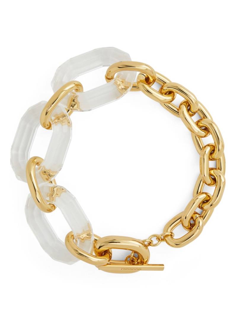 Rabanne cable-link transparent necklace - Gold von Rabanne