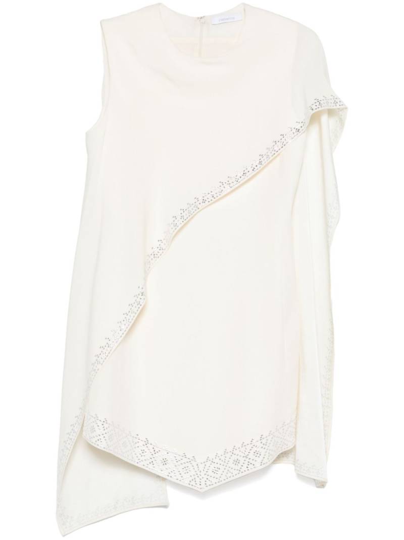 Rabanne cape-detail mini dress - Neutrals von Rabanne