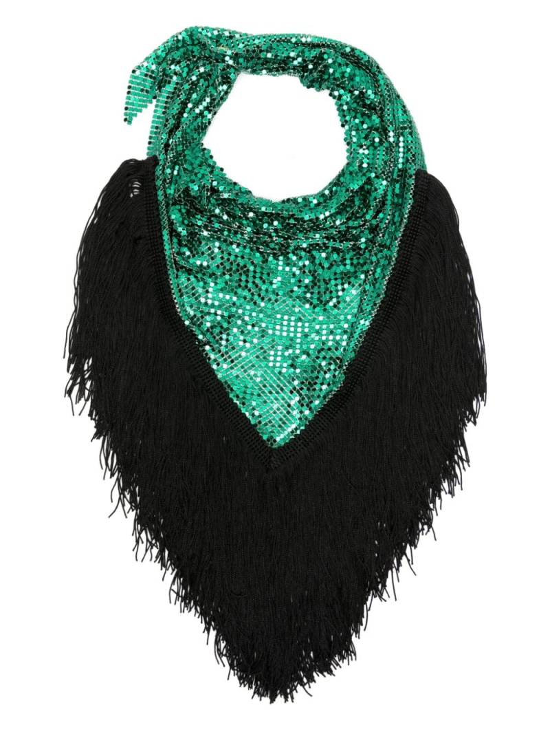 Rabanne chain-link fringed-edge scarf - Green von Rabanne