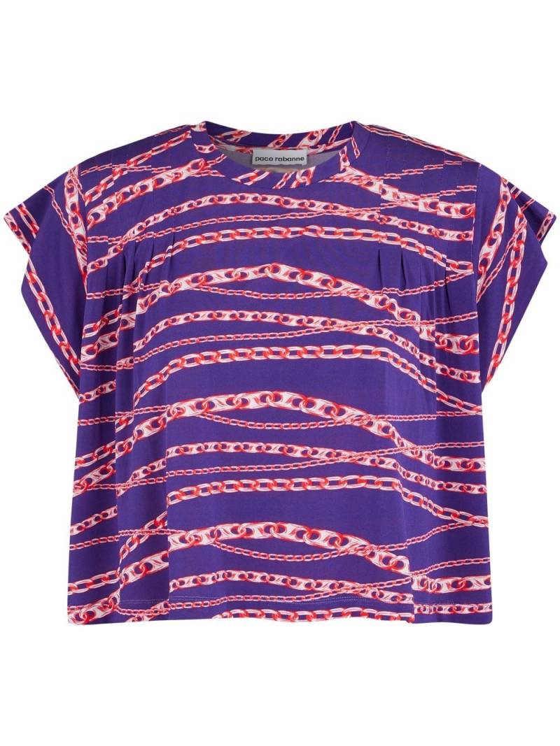 Rabanne chain-print crew-neck T-shirt - Purple von Rabanne