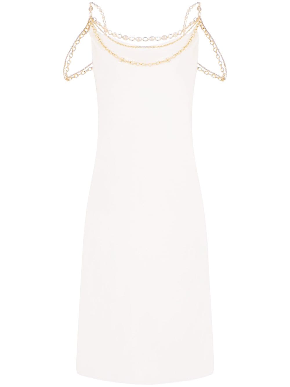 Rabanne chain-straps silk midi dress - White von Rabanne