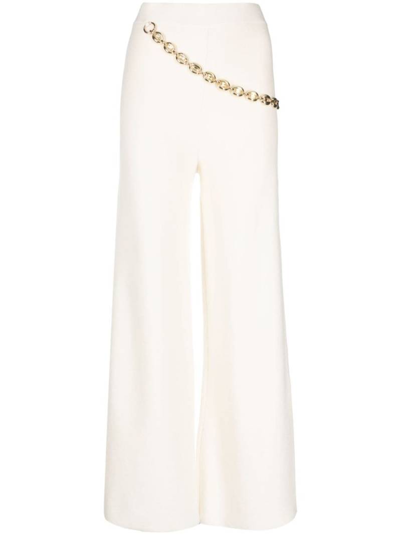 Rabanne chainmail-detail knitted trousers - White von Rabanne