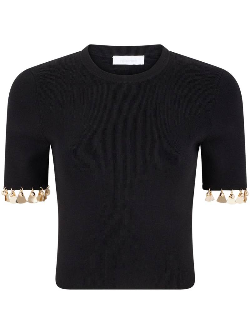 Rabanne charm-trim cropped T-shirt - Black von Rabanne