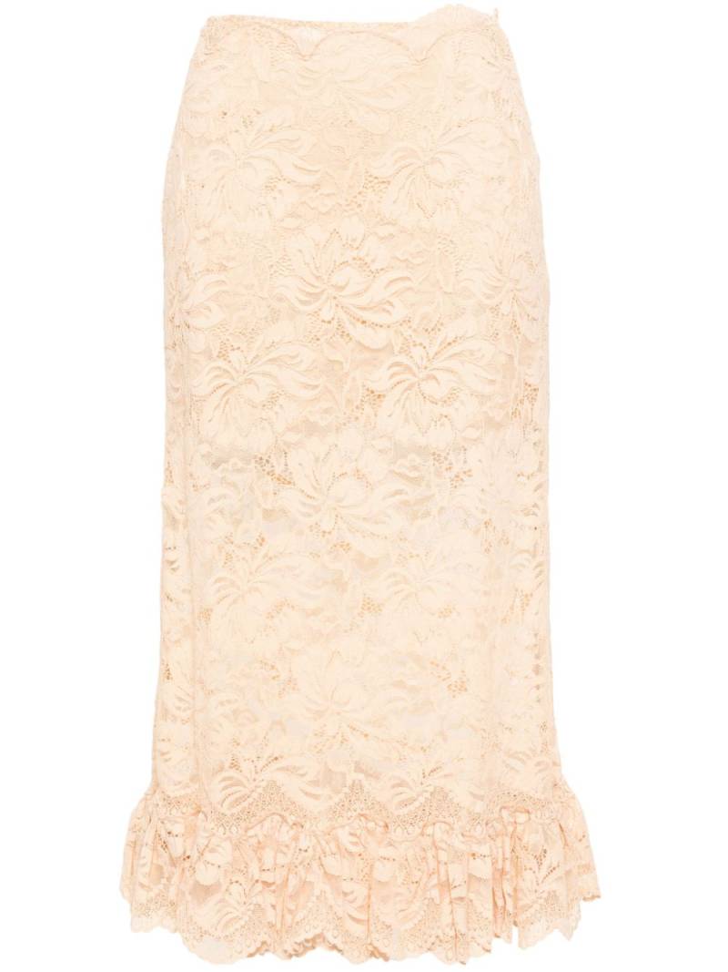 Rabanne corded-lace midi skirt - Neutrals von Rabanne