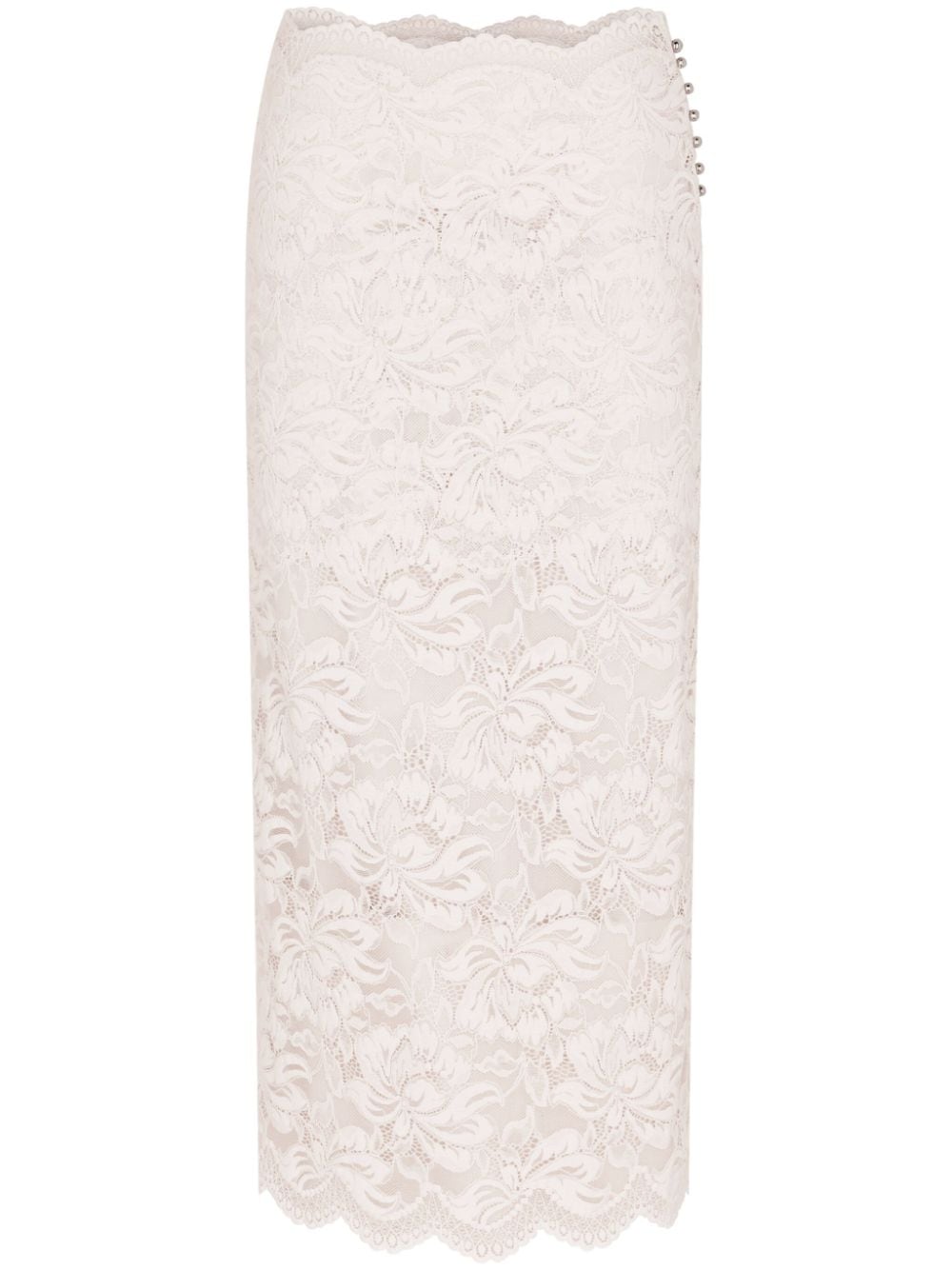 Rabanne corded-lace midi skirt - White von Rabanne