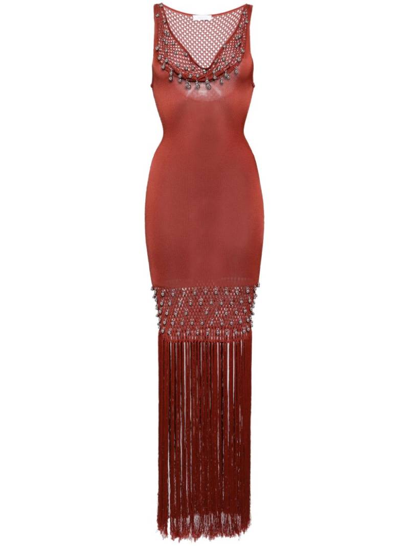 Rabanne crochet fringed maxi dress - Red von Rabanne