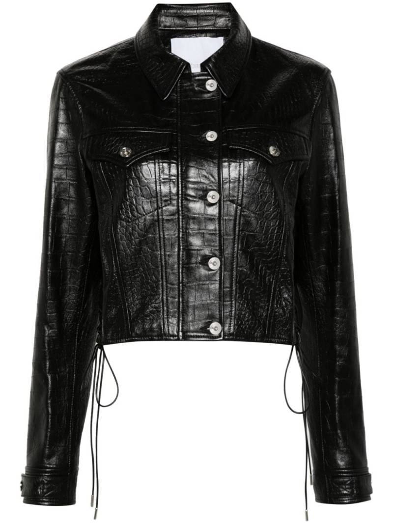 Rabanne crocodile-embossed leather jacket - Black von Rabanne