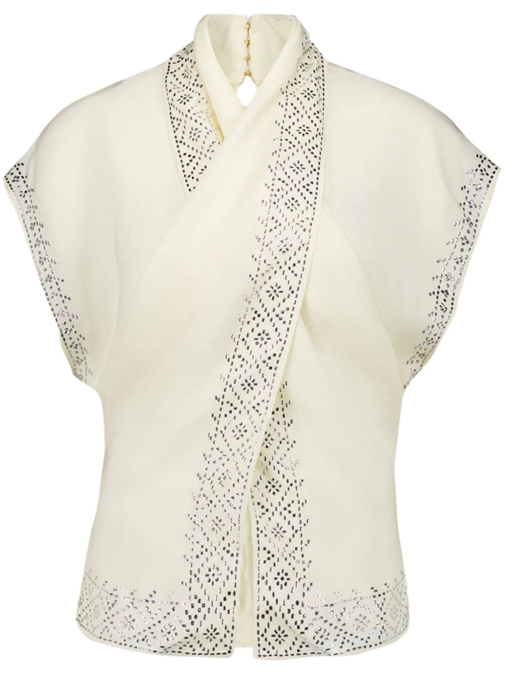 Rabanne crystal-embellished blouse - White von Rabanne