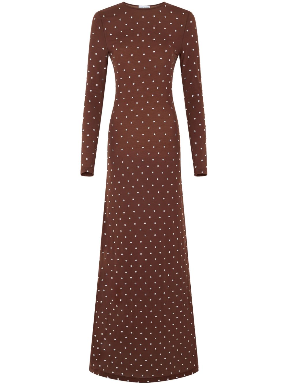 Rabanne crystal-embellished long-sleeve dress - Brown von Rabanne