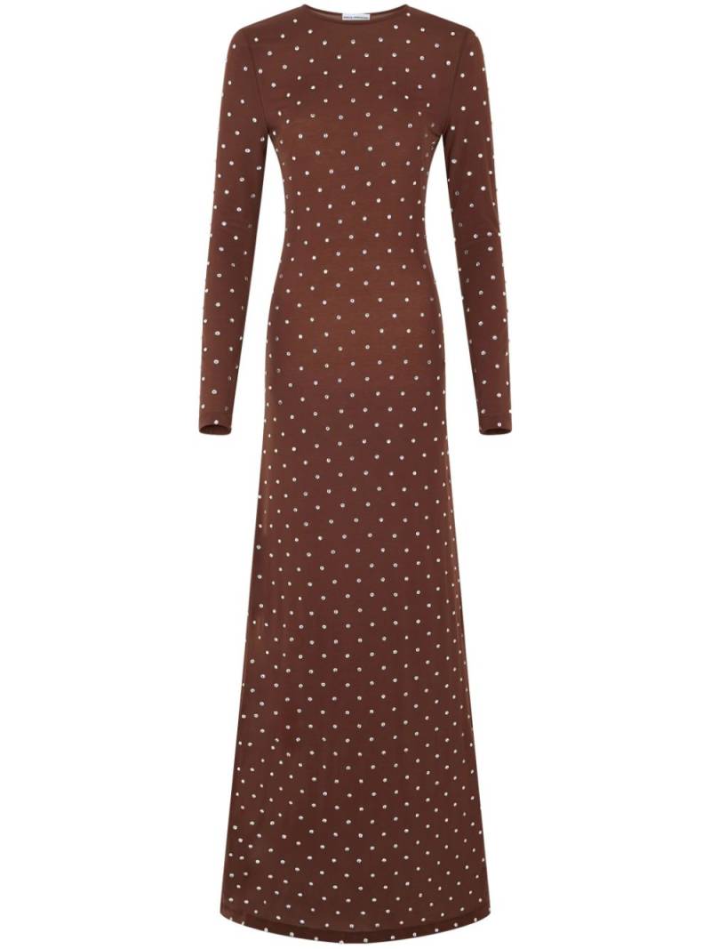 Rabanne crystal-embellished long-sleeve dress - Brown von Rabanne