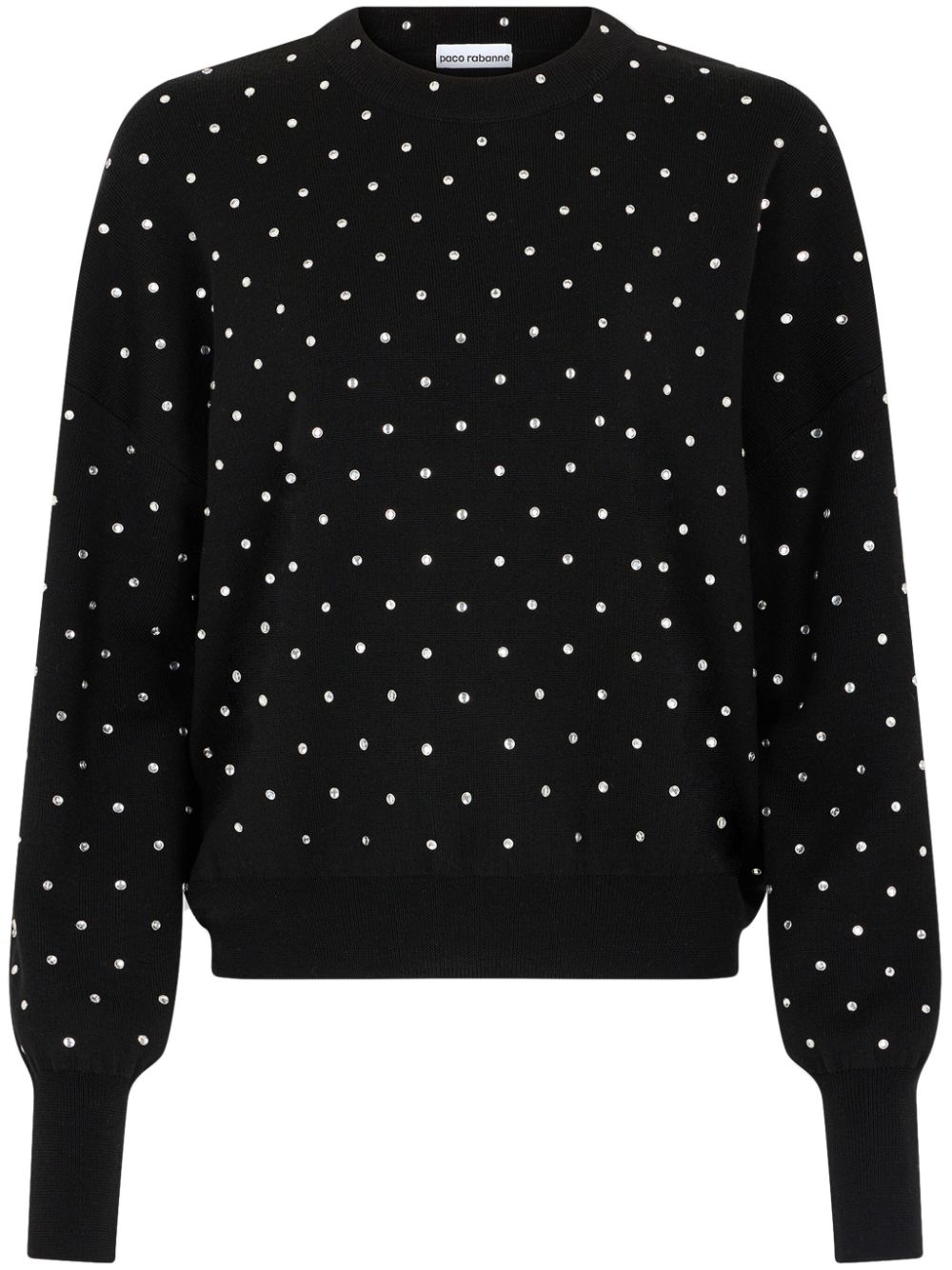 Rabanne crystal-embellished wool jumper - Black von Rabanne