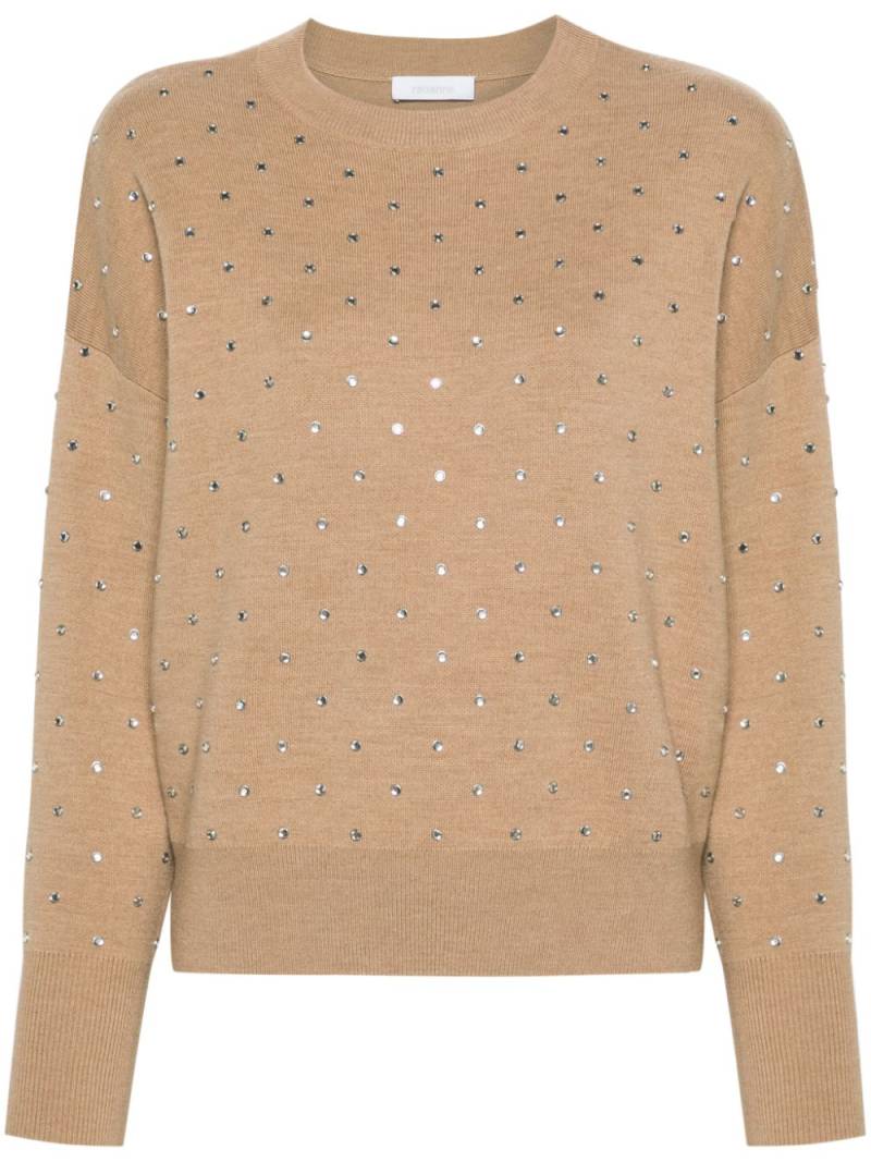 Rabanne crystal-embellished wool jumper - Brown von Rabanne