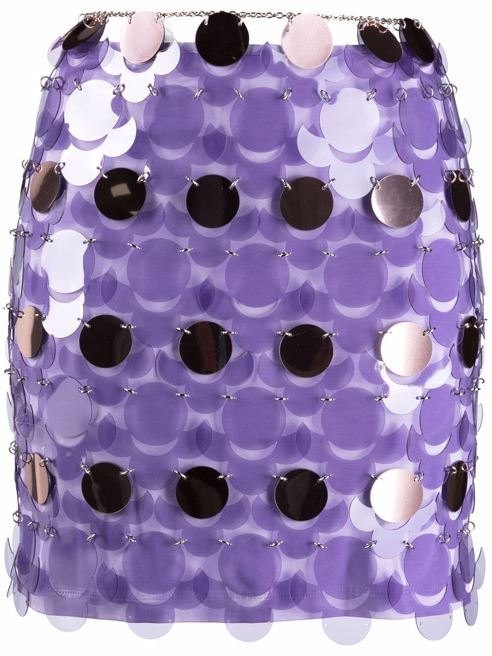 Rabanne disc-embellished mini skirt - Purple von Rabanne