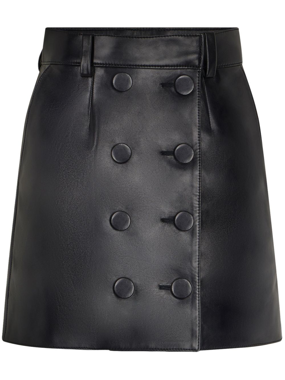 Rabanne double-buttoned leather miniskirt - Black von Rabanne